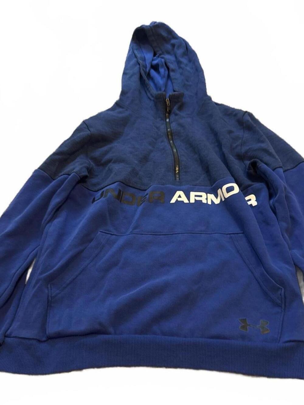 Under Armour Boys Large Blue Two Tone Hoodie Loose Fit YLG